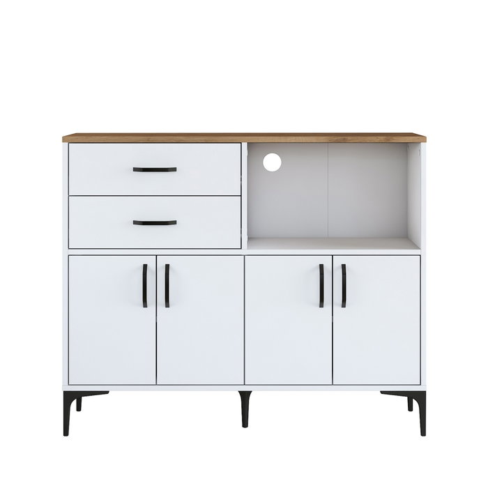 Hanah Home Gabinete Multipropósito Blanco y Nuez